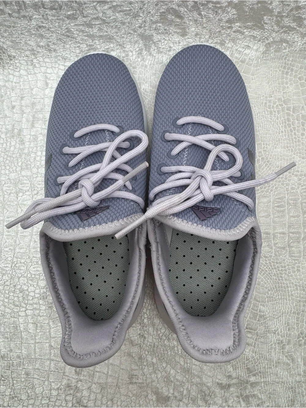 Adidas Cloudfoam Silver Violet Pure Big Kid Size 3 shoes